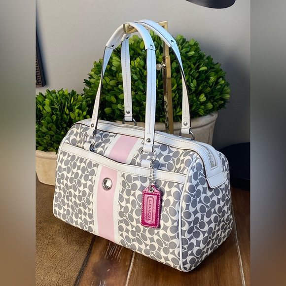 Coach Chelsea Heritage Signature Stripe Boston/Doctor Satchel Bag - Picture 13 of 16